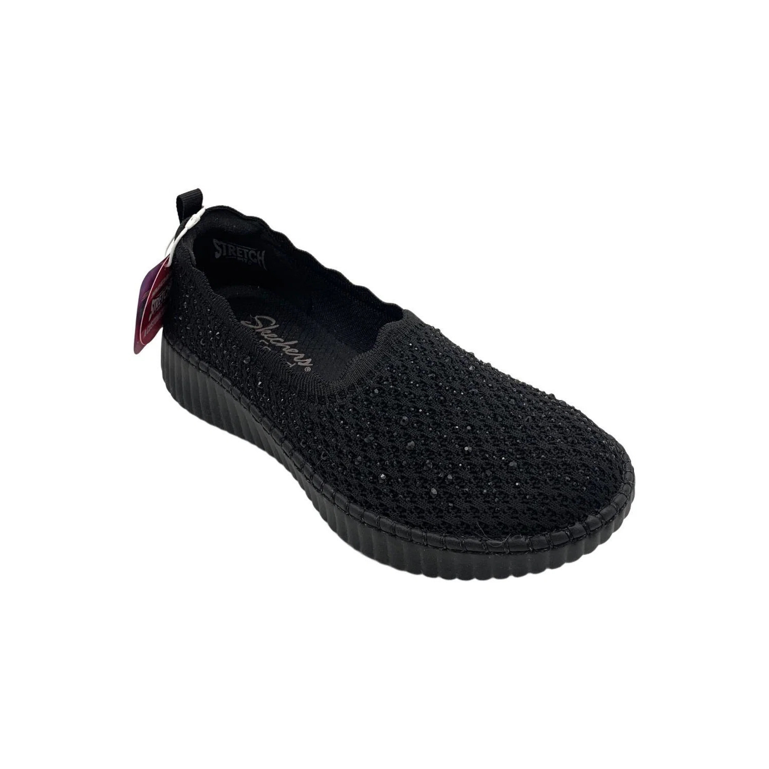 Skechers Women's Wilshire Blvd Sparkle Knit Slip-Ons Charmstride Black - Medium